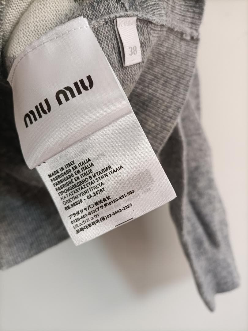 グレー/38サイズ♬ミュウミュウ 長袖 ニット MIUMIU レディースセーター