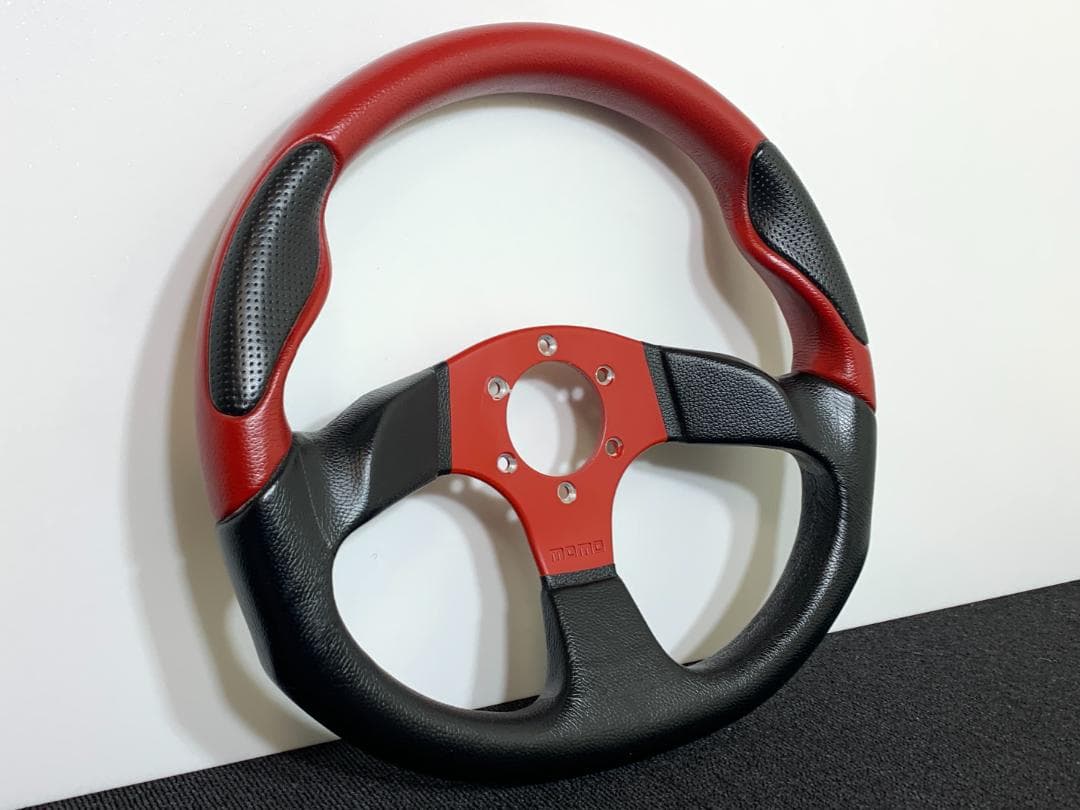 モモ MOMO コマンド2 レッドスポーク 35パイ 廃盤モデル 希少 リング付