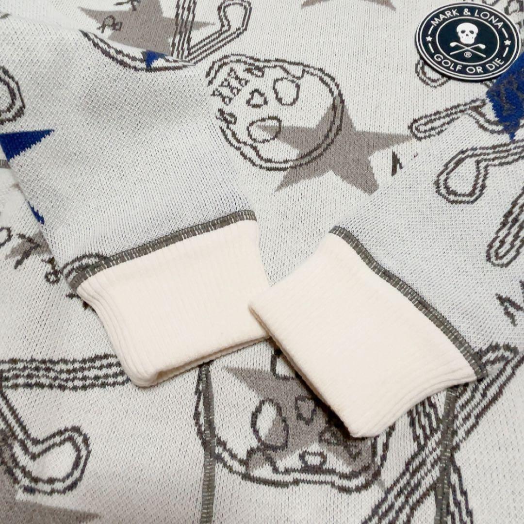 極美品　近年　マークアンドロナ　ニット　裏地付　防風　スニード　スター　星　総柄