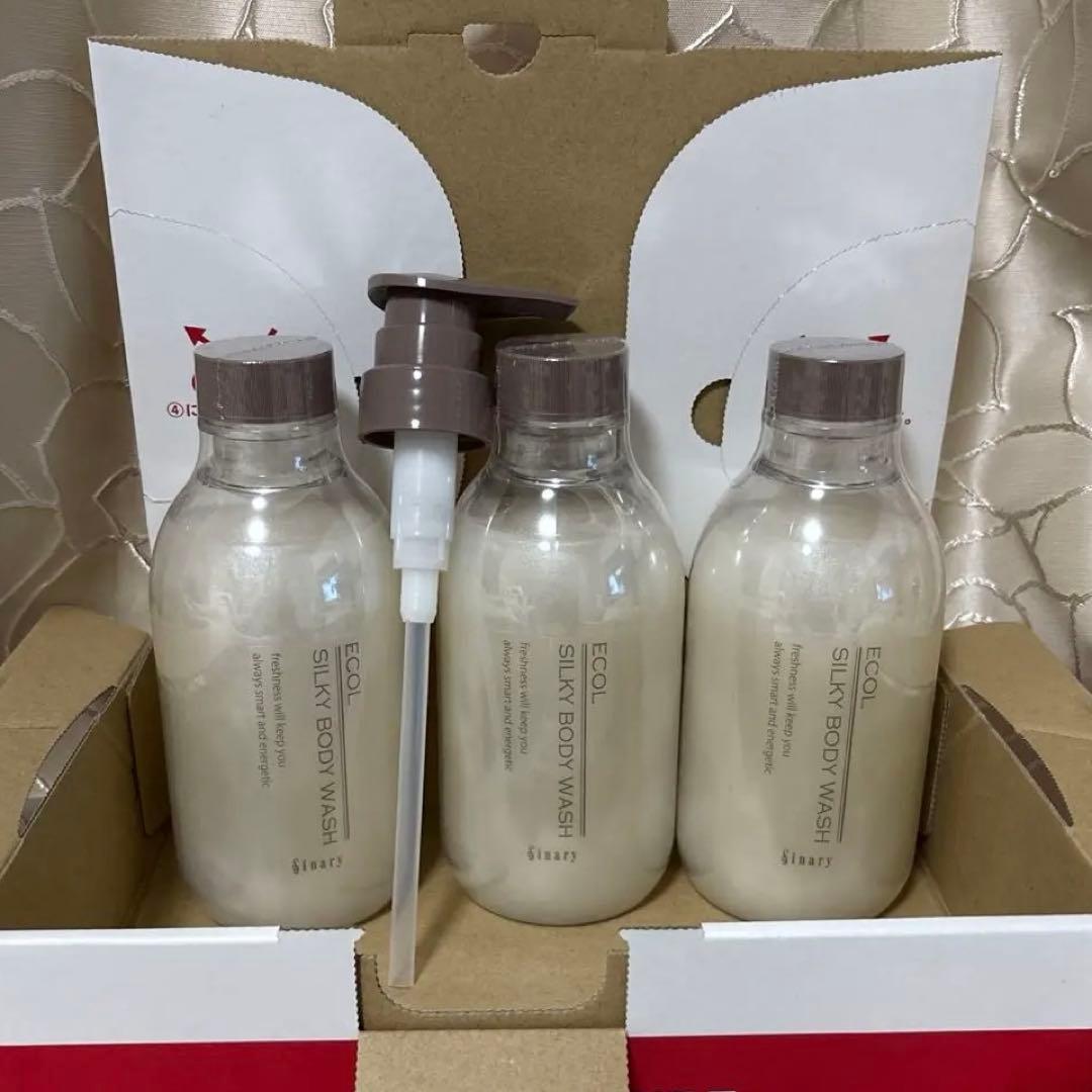 ◯シナリー化粧品 エコル シルキーボディウォッシュ×3＋ポンプ 1つ♡付き