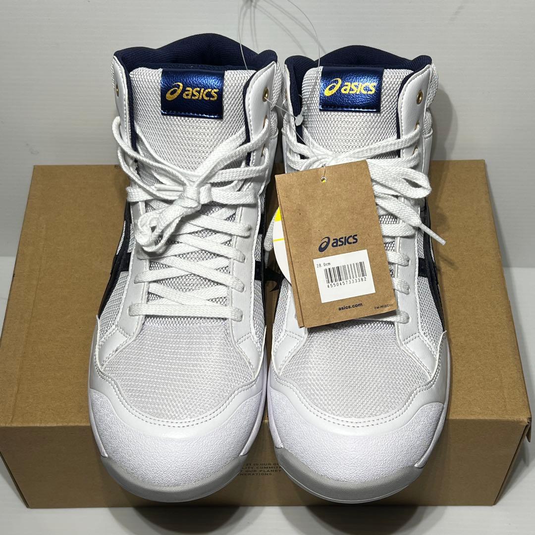 アシックスASICS未使用安全靴 CP218 ホワイト/ネイビー