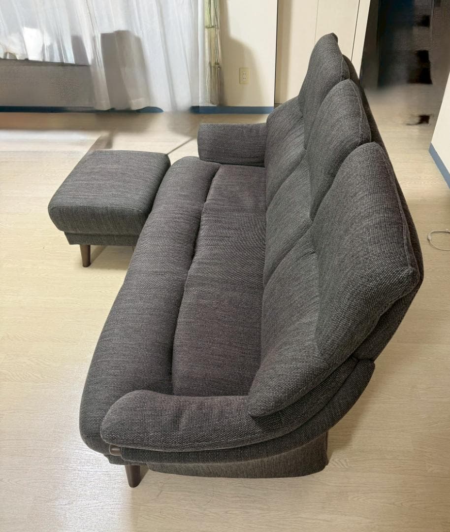 ※リリー※ニトリ 3人掛けソファ オットマン 付き ファブリック