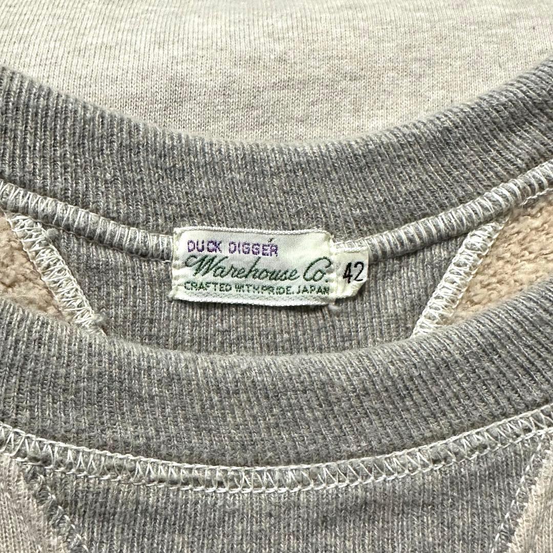ウエアハウス Lot 466 2本針 ツートン コンビ 両Vスウェット 42