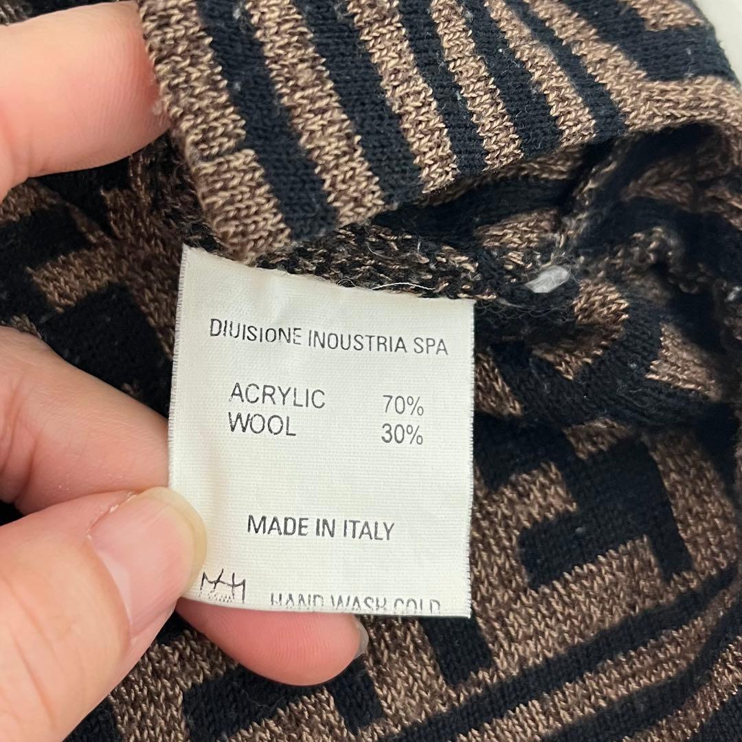 FENDI フェンディ　ウール　ズッカ　モックネック　ニット　セーター