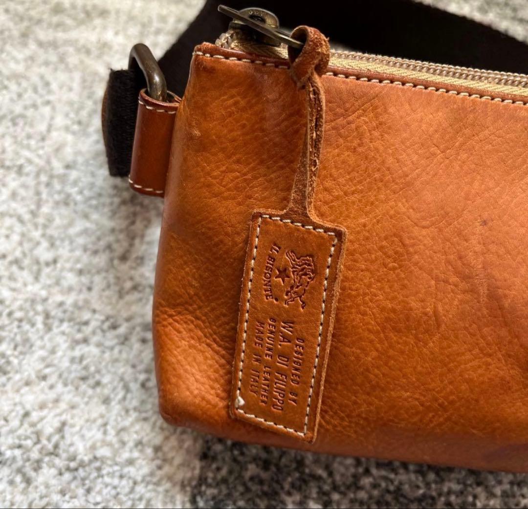 押*切様 イルビゾンテ ショルダーバッグ クロスボディバッグ　ヌメ　刻印