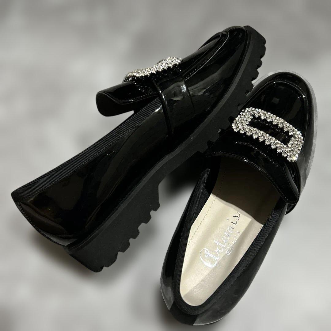 DIANA artemisbyDAIANAビジューバックル厚底ローファー