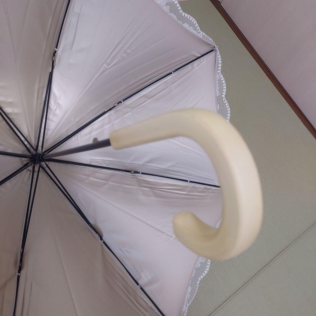 一度使用☆ホワイト刺繍日傘　近沢レース