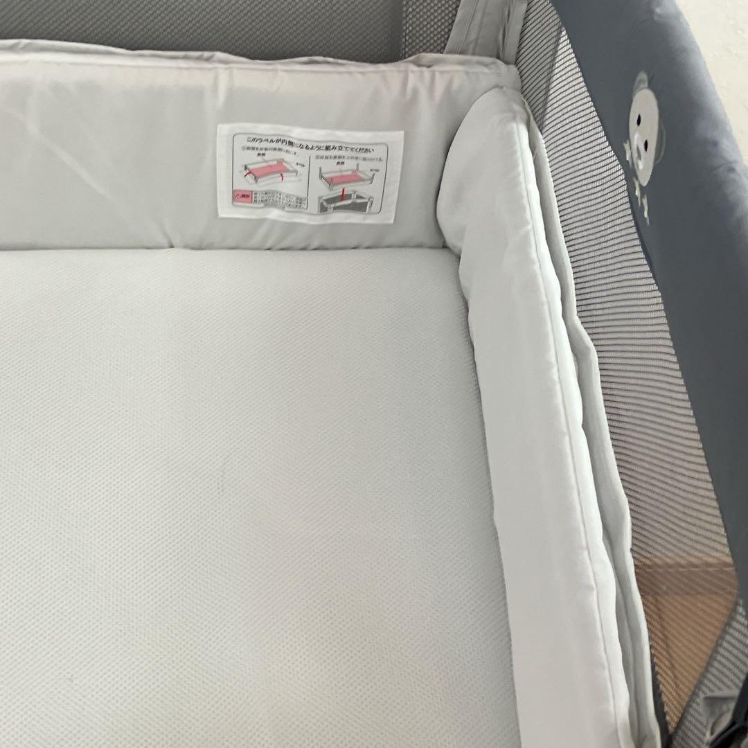 【極美品・良品】アップリカ ココネルエアーベビーベッド グレーベアー