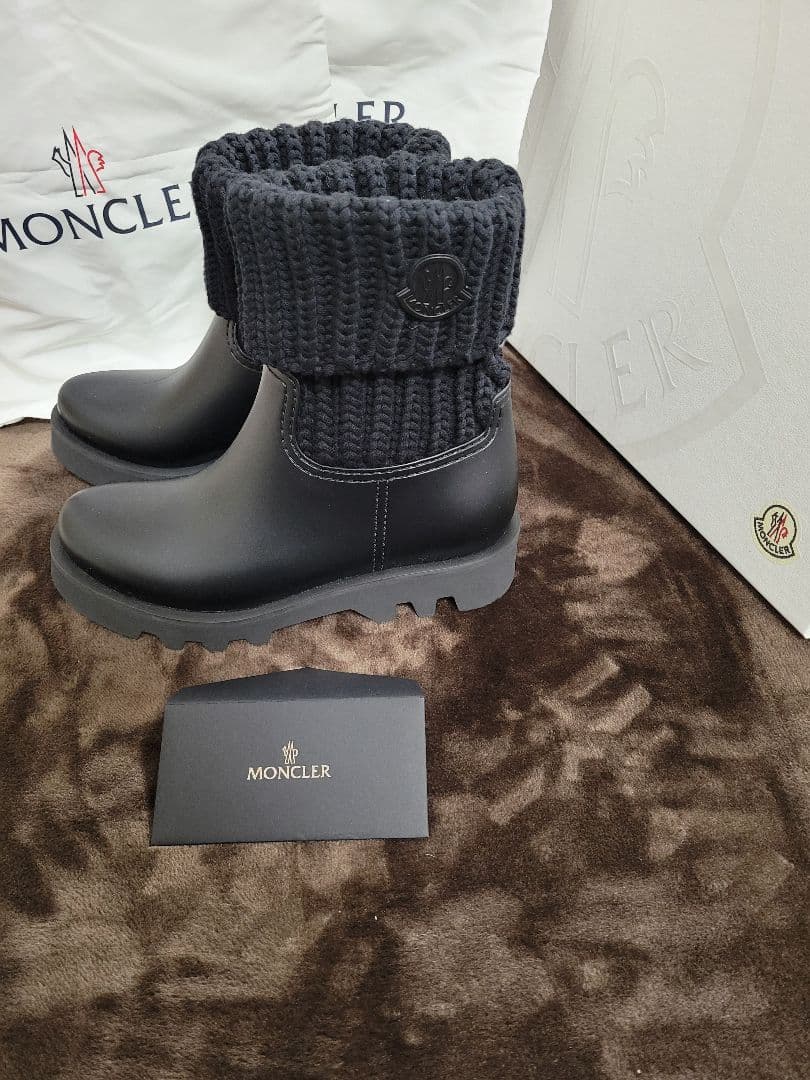moama‼️人気MONCLER ニットブーツ TG37 黒 定番⭐