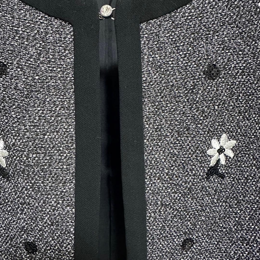 【美品】エムズグレイシー38　スーツ　花刺繍スパンコール　セレモニー