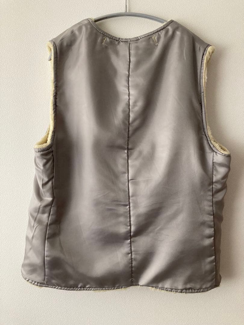 【LOLOLIKE /美品】ノーカラージャケット ボアベスト取り外し可付