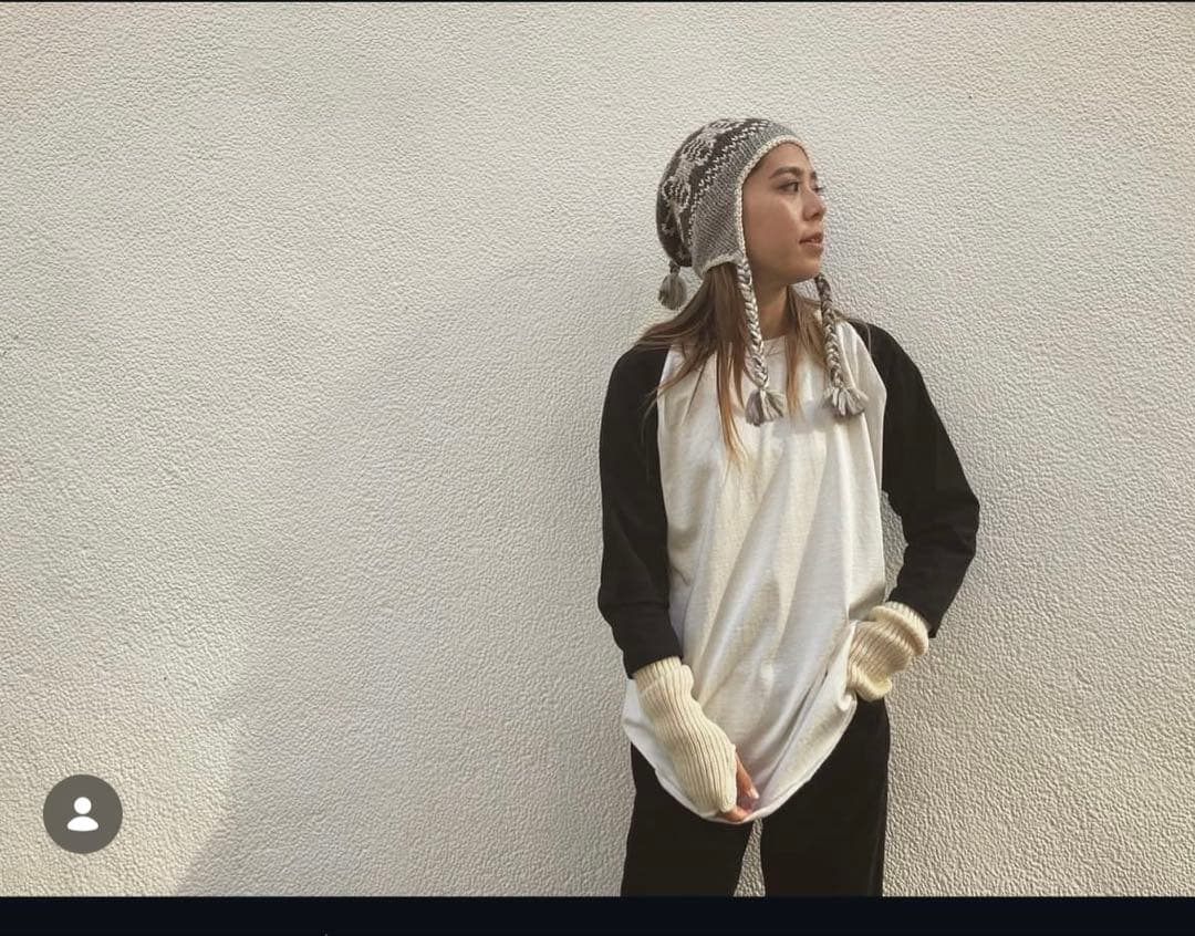 nowos 編み込みニット帽 耳あて付き