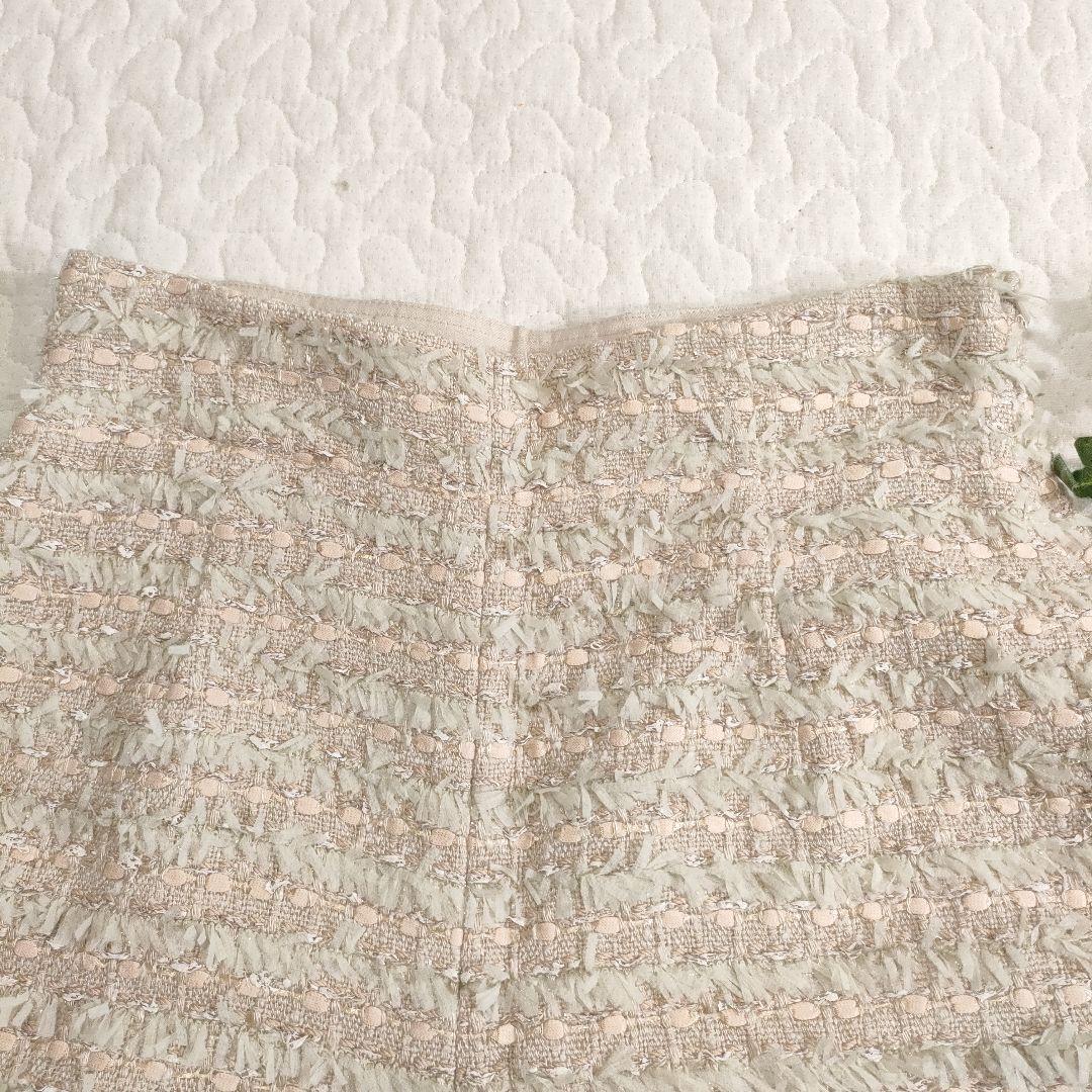 新品✨FOXEY　ミックスツイードショートパンツ　ピンクベージュ　38