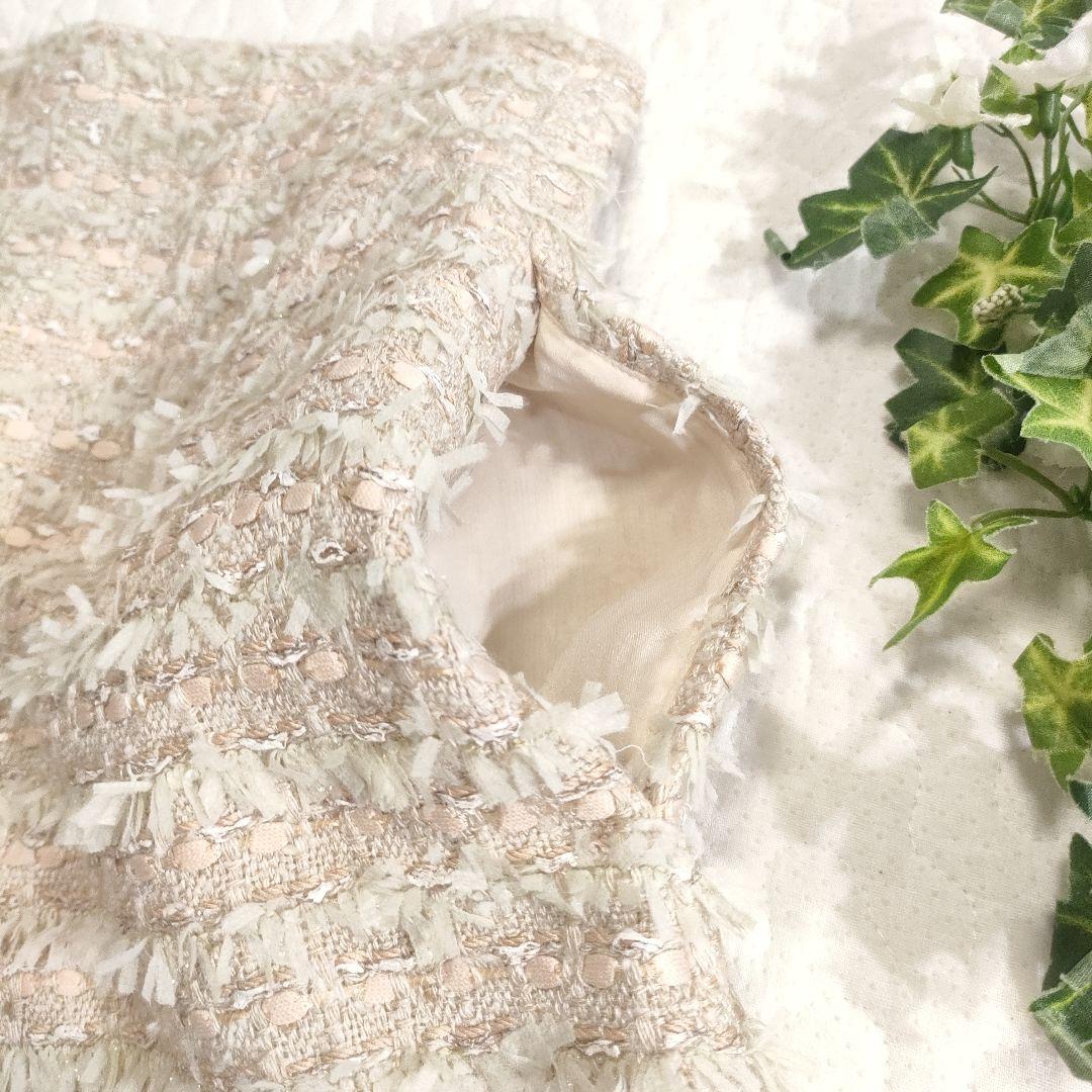 新品✨FOXEY　ミックスツイードショートパンツ　ピンクベージュ　38