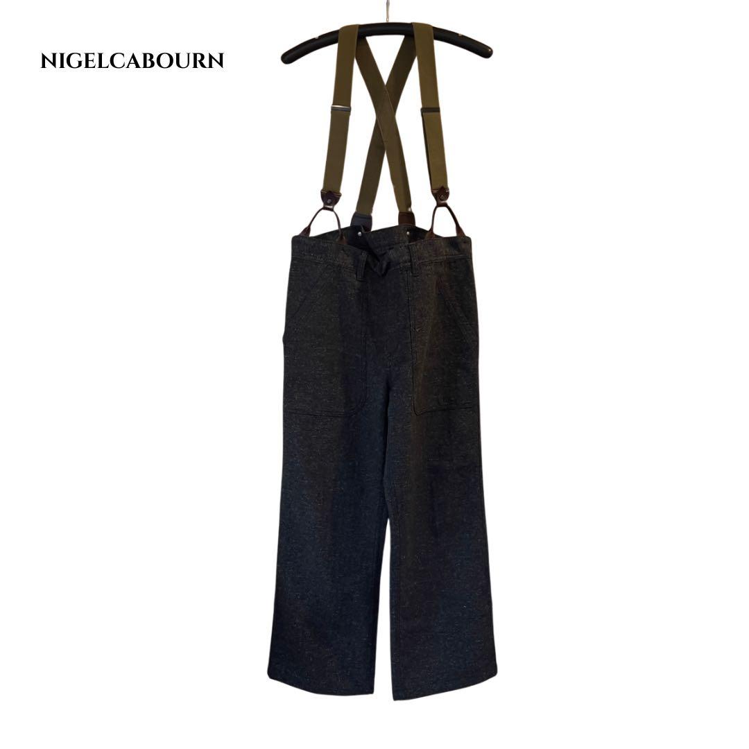 Nigel Cabournサスペンダー オリーブグリーン×ブラウン ゴム×レザー