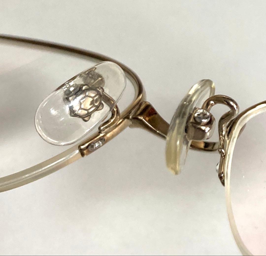 259xN9レ美品999.9/フォーナインズ 度入り眼鏡 S-243T ゴールド