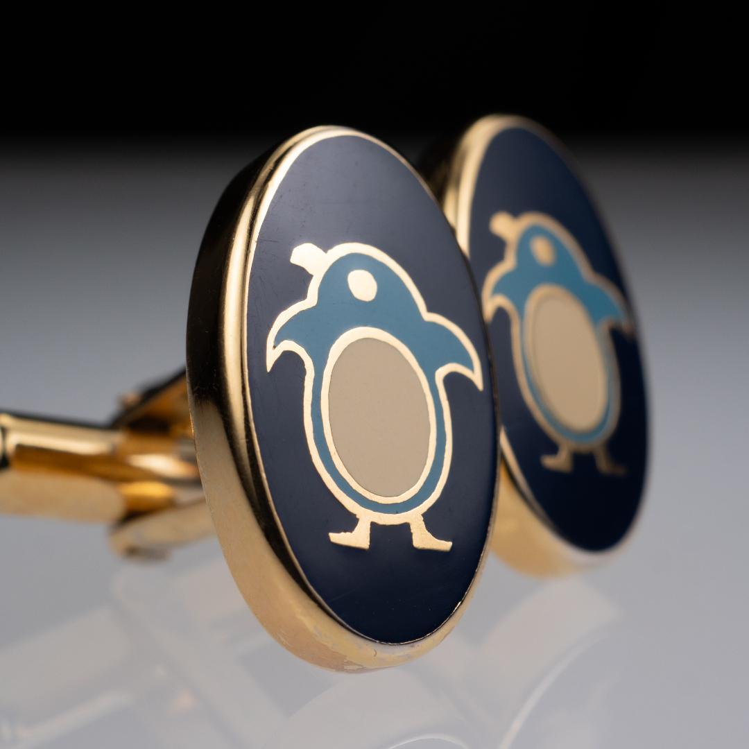80\"s ビンテージ ペンギン柄 フェラガモ カフスボタン FERRAGAMO