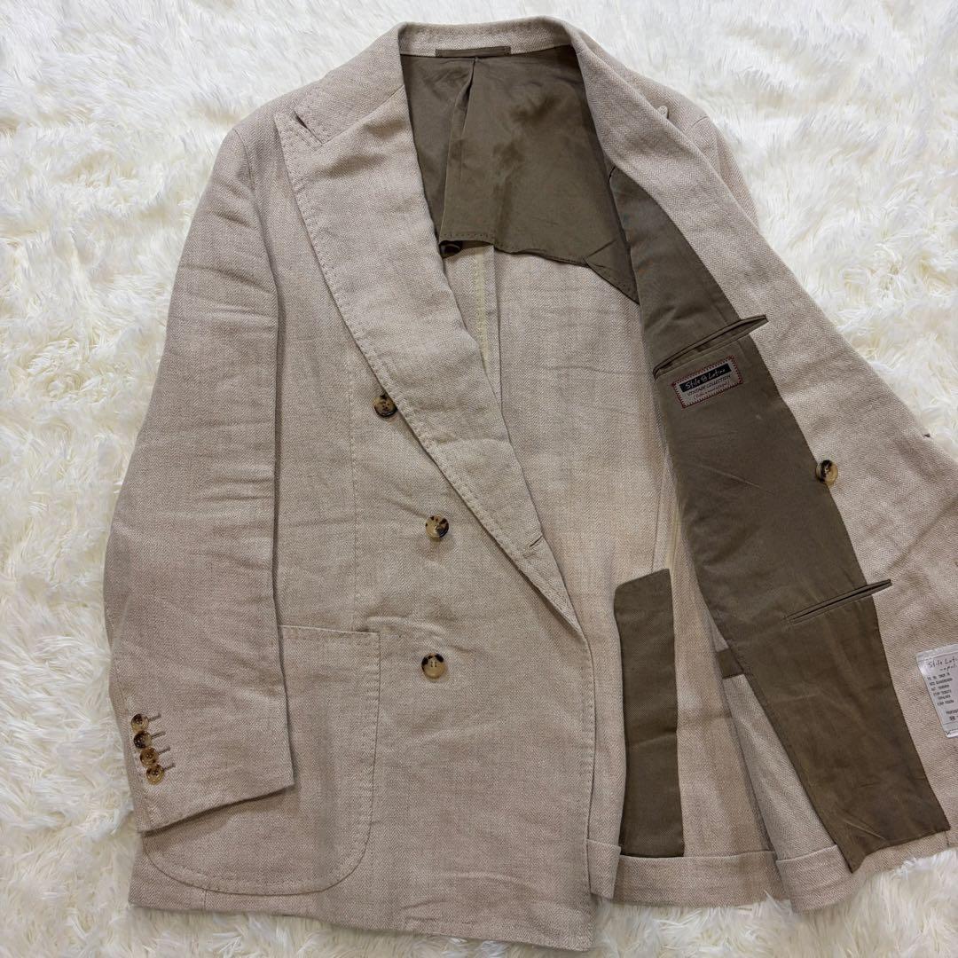 スティレラティーノ ヘリンボーン ダブル テーラードジャケット イタリア製 50