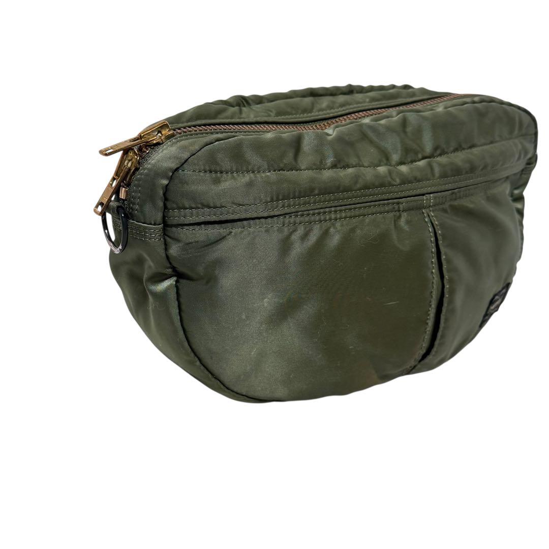 【美品】PORTER タンカー ショルダーバッグ ハーフムーン セージグリーン