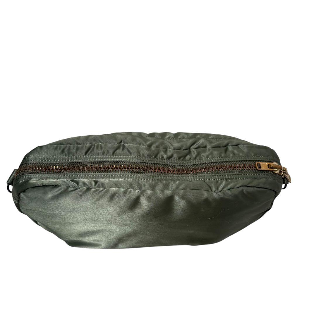 【美品】PORTER タンカー ショルダーバッグ ハーフムーン セージグリーン