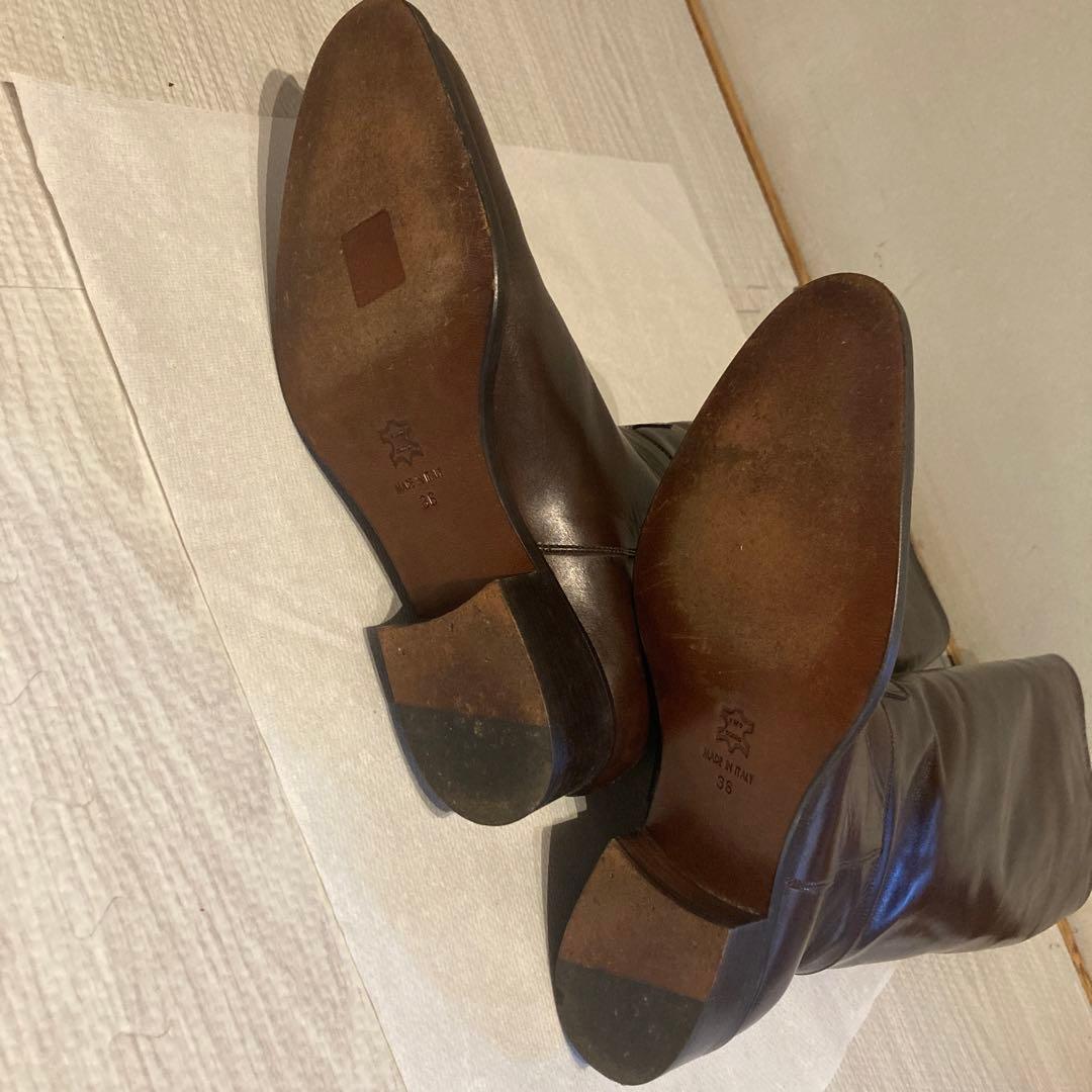 MachiYou　FOXEYダークブラウン レザー ロングブーツ