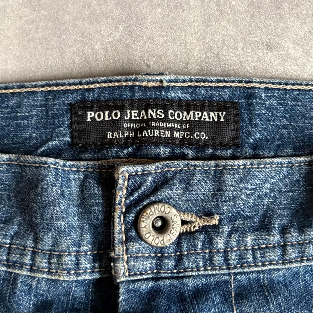 【90s polo jeans】バギーデニムパンツ　ダブルニー　極太　y2k