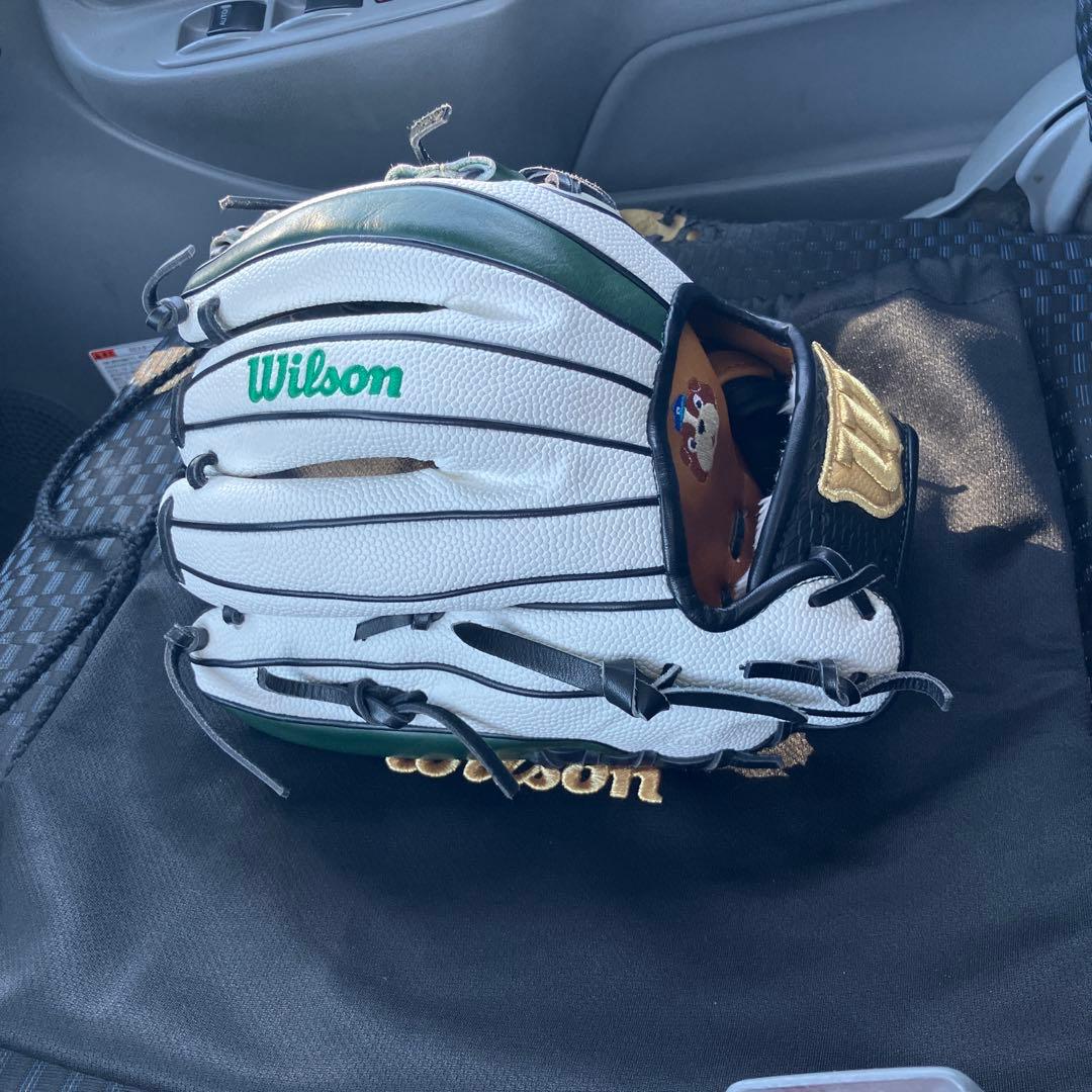 Wilson 軟式グローブ ホワイト/ブラック/グリーン