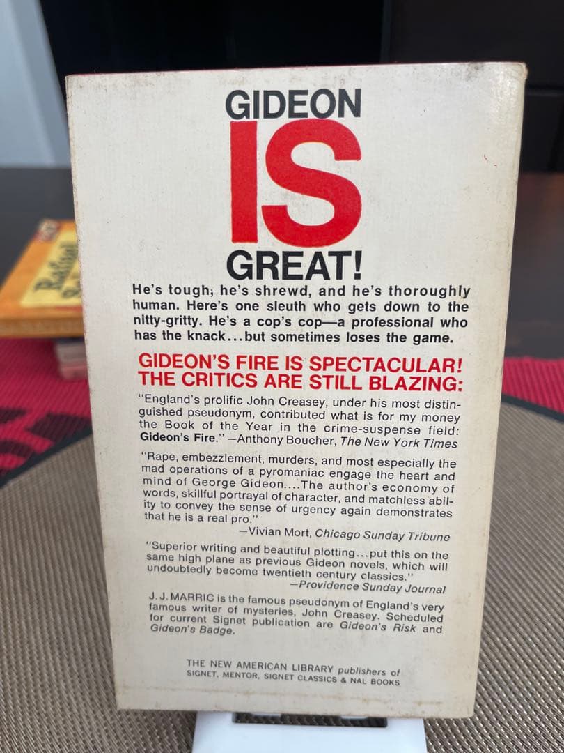 希少　Gideon's Fire J.J. Marric