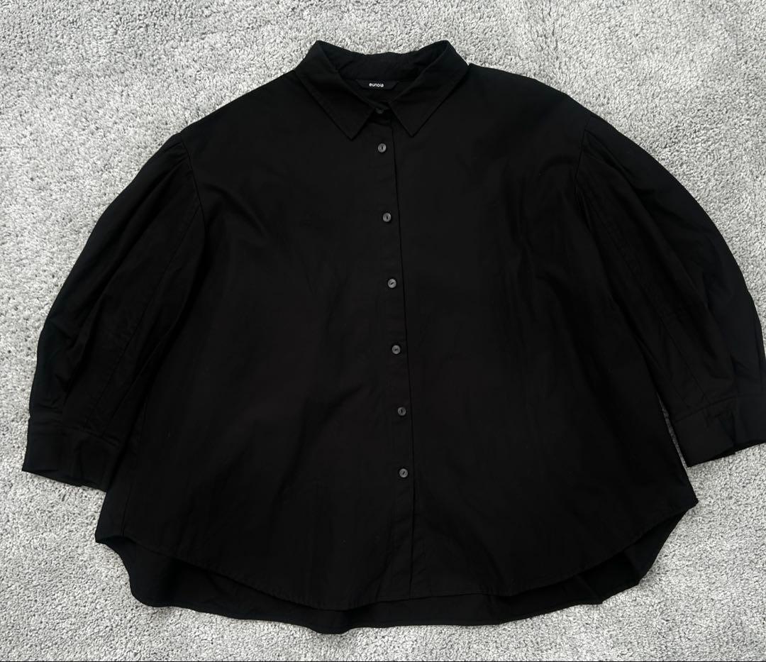 【美品】eunoia ユノイア full sleeve shirt ブラック