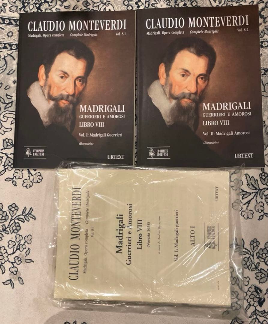 モンテヴェルディ＜マドリガーレ〉全集　スコアとパート譜セット（新品）