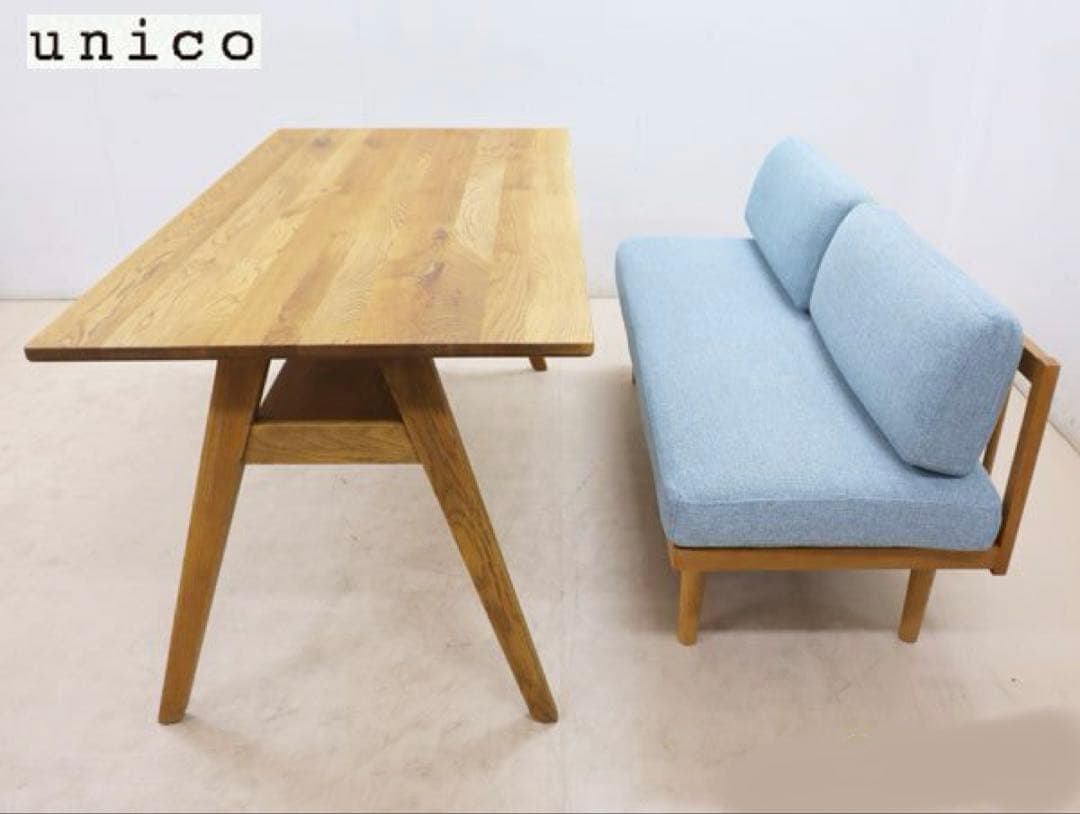 unicoウニコ ADDAY アディ ダイニングテーブル&キナベンチバックレスト