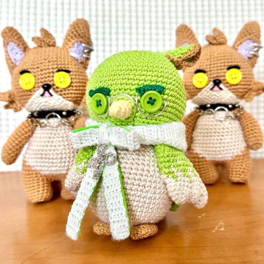 オーダー★あみぐるみ(3点)★インコ・キツネ