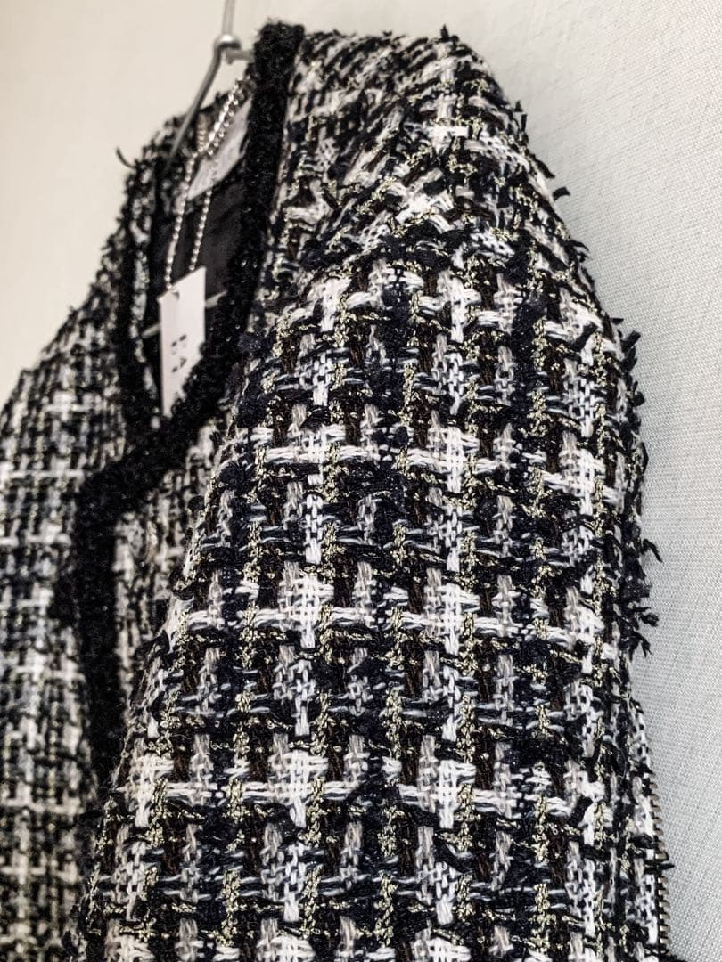 【定価12万】MIXED TWEED NO COLLAR BONDAGE JKT