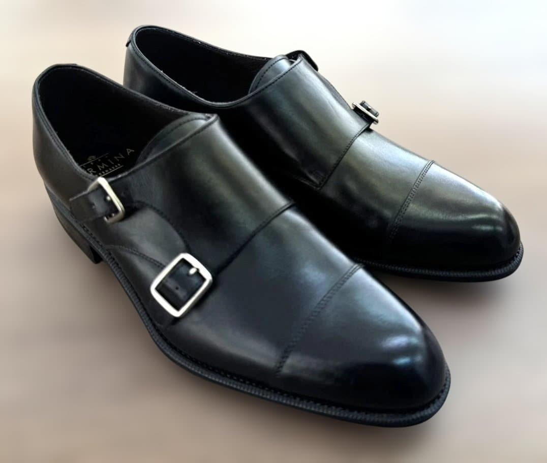【美品】CARMINA カルミナ ダブルモンク ストラップ スペイン製 高級本革