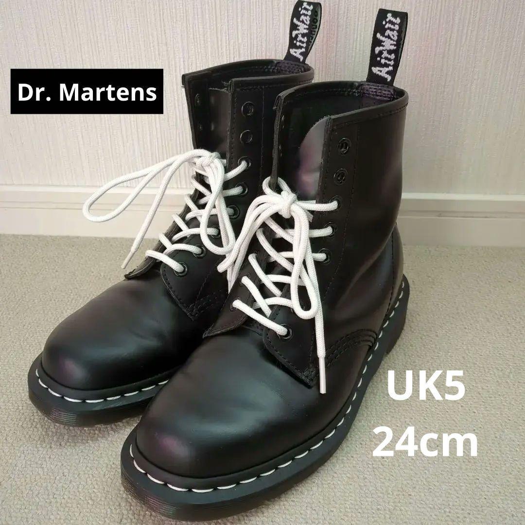 【美品】Dr.Martens 8ホール　UK5　24cm ホワイトステッチ