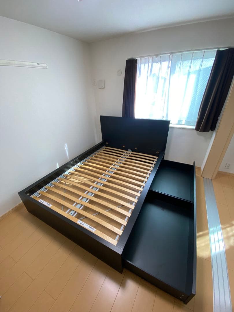 【引取限定】IKEA ダブルベットフレーム　マルム