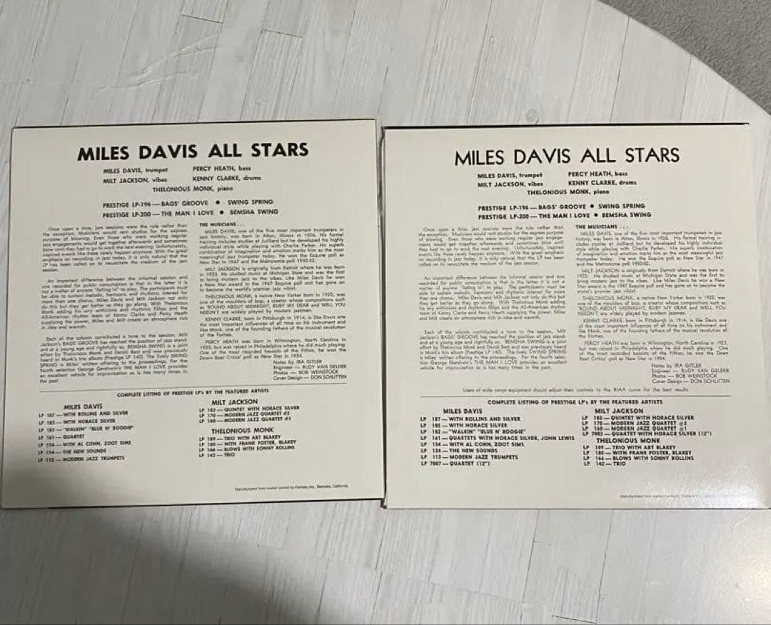 Miles Davis all stars vol.1 & vol.2 us盤