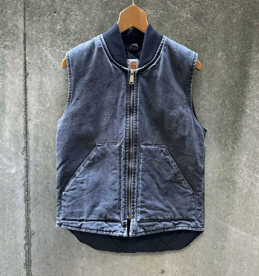 【超希少】carhartt ダックベスト 墨黒 腰ゴム