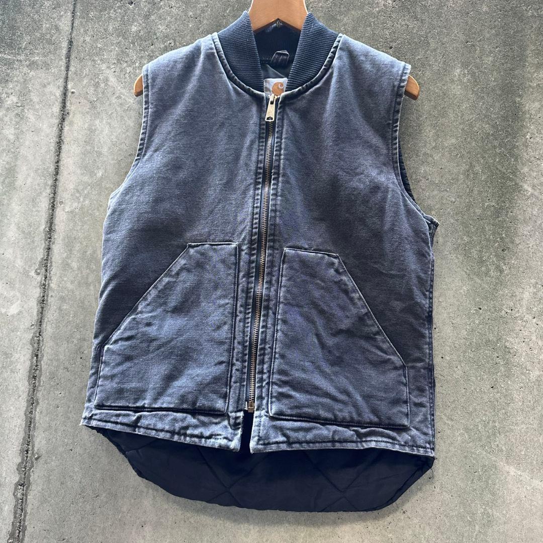【超希少】carhartt ダックベスト 墨黒 腰ゴム
