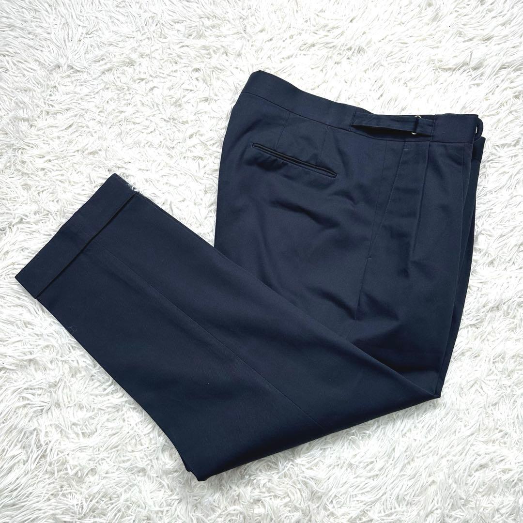 ブリティッシュメイド　オフィサーパンツ　ポーツマス　コットンドリル　ネイビー　L