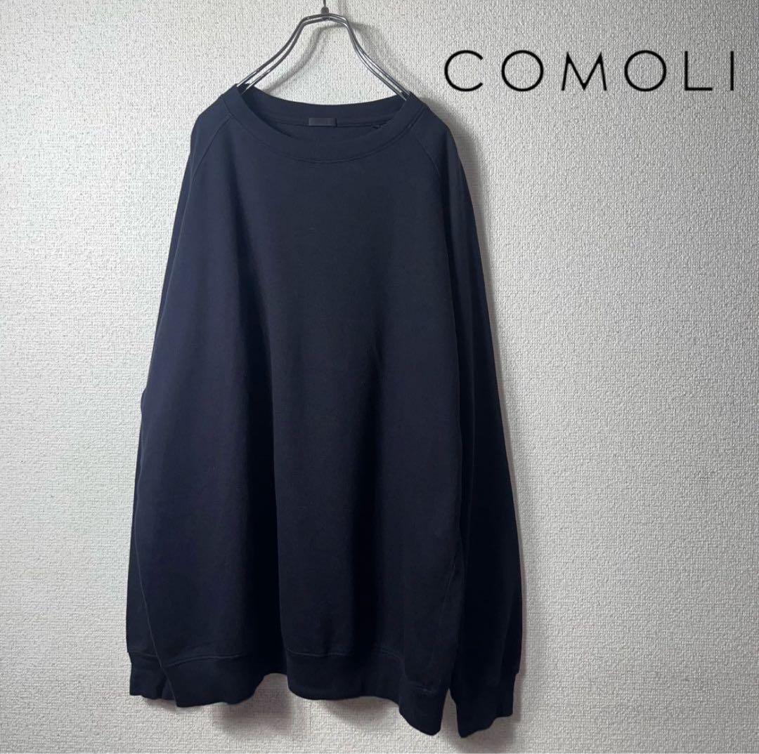 COMOLI コモリ コットンシルク長袖クルー 23SS NAVY