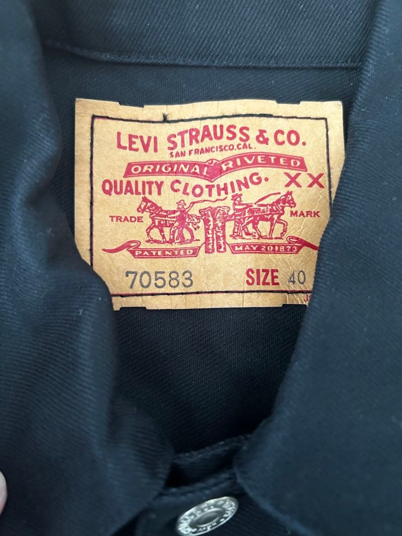 リーバイス1stデニムジャケットブラックデニム 型番70583サイズ40