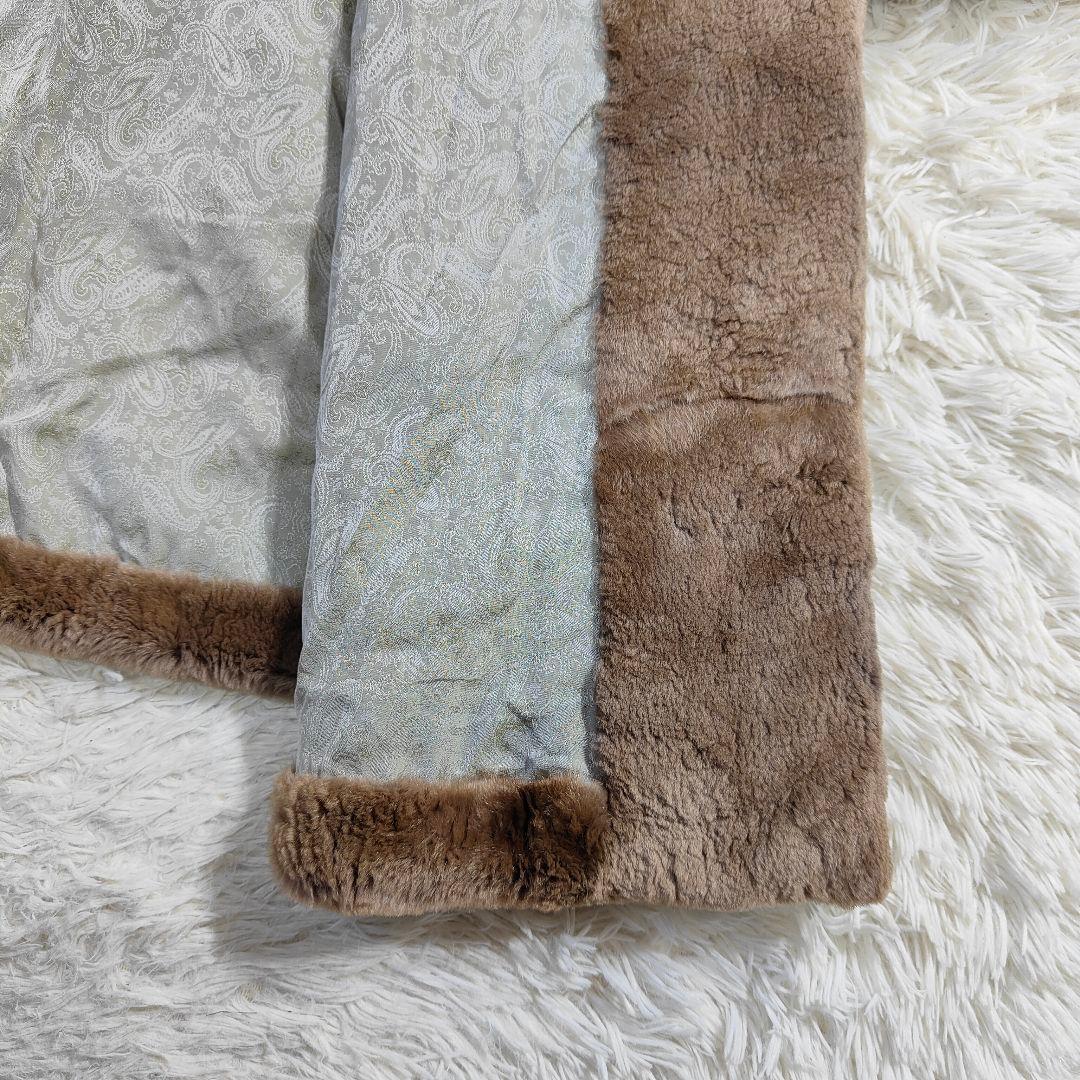 美品　毛皮　ランセル ミンク ペイズリー 裏地 総柄 ブラウン ロング　大きい