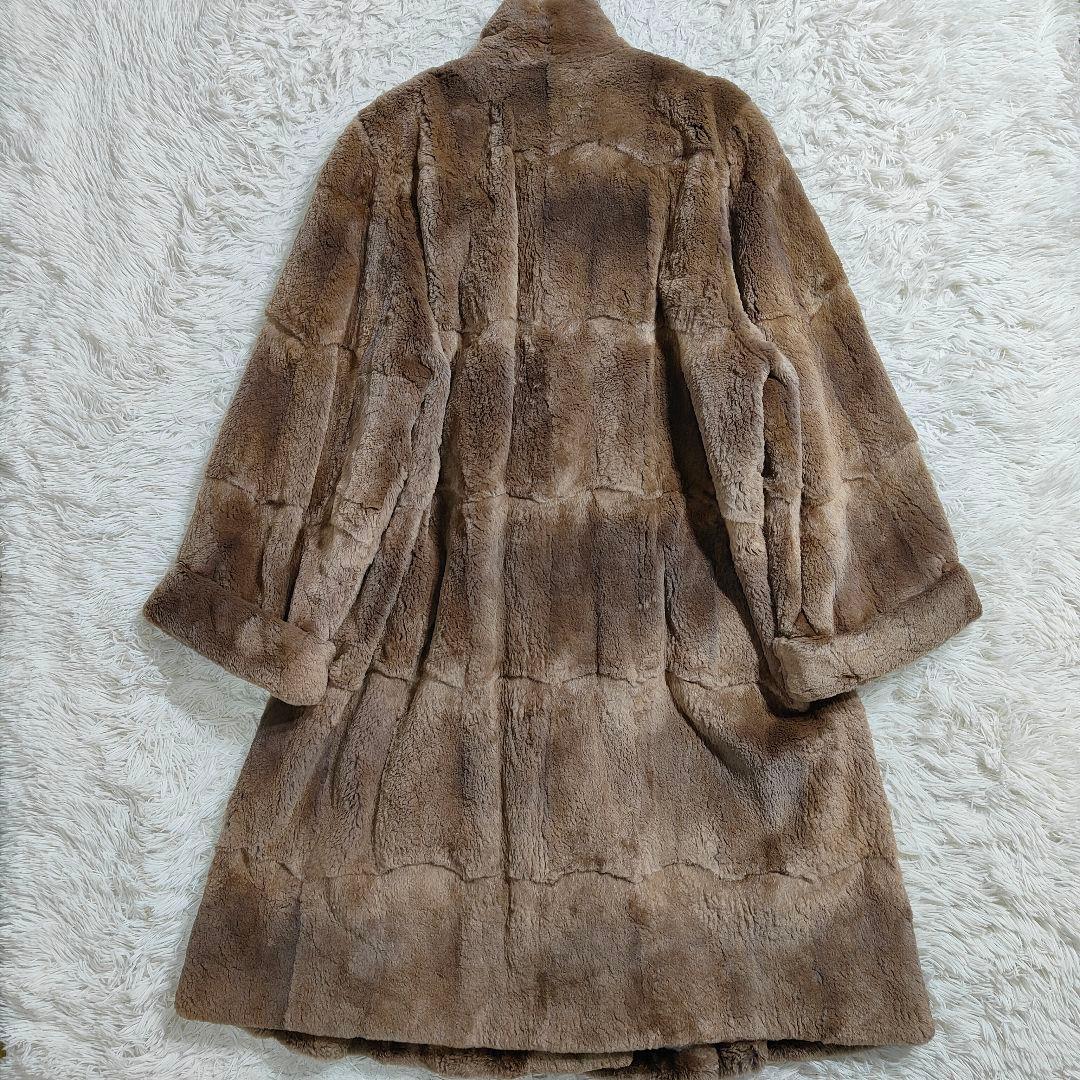 美品　毛皮　ランセル ミンク ペイズリー 裏地 総柄 ブラウン ロング　大きい