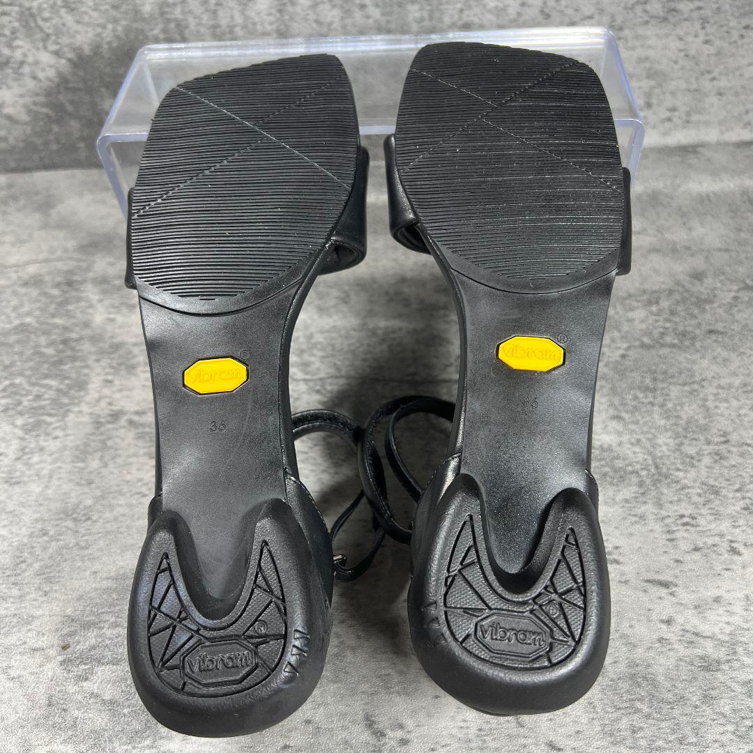 極美品【SHISEI】（36）パデッドサンダル アンクルストラップ ブラック