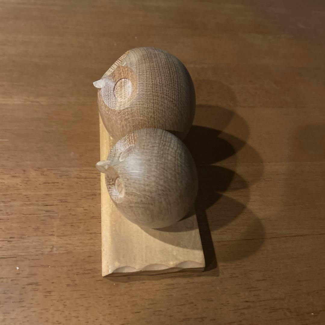 【希少】旭川クラフト ヒサクラフト HISA-CRAFT 木彫り フクロウ ペア