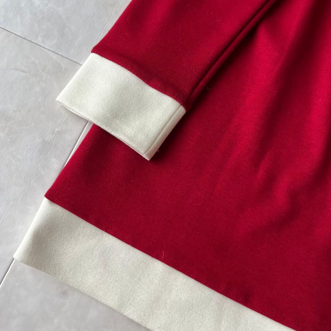 新品タグ付✨MARY QUANT 配色長袖ニットワンピ 赤白 M(38)