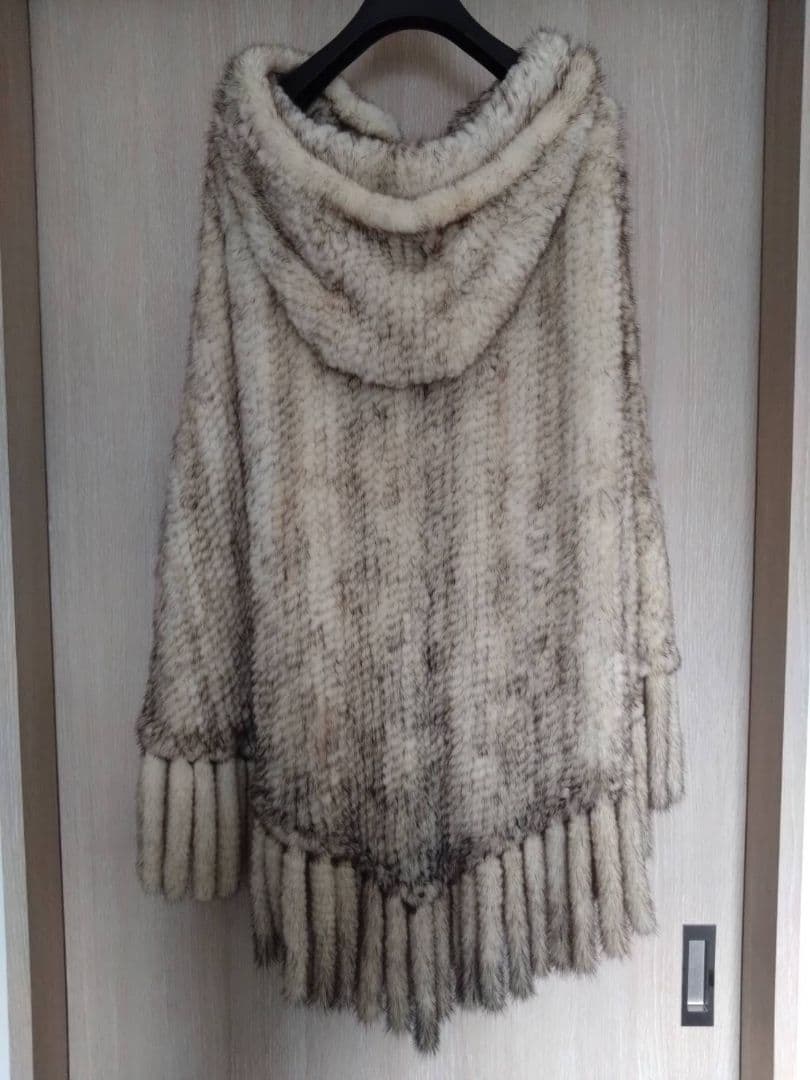 ルシェルブルー　ミンク　ファーポンチョ　フリーサイズ