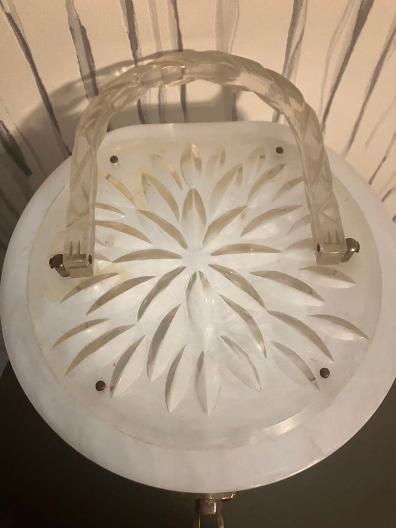 Vintage 1950s ルーサイトバッグ　乳白色マーブル　USA