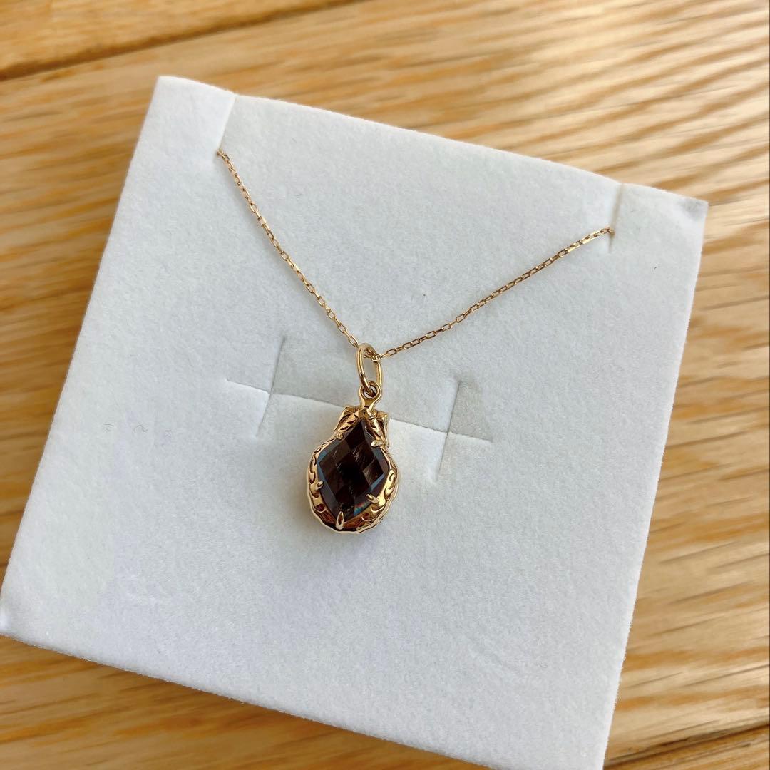 agete K18 アレキサンドライト ダイヤモンド　チャーム K10ネックレス